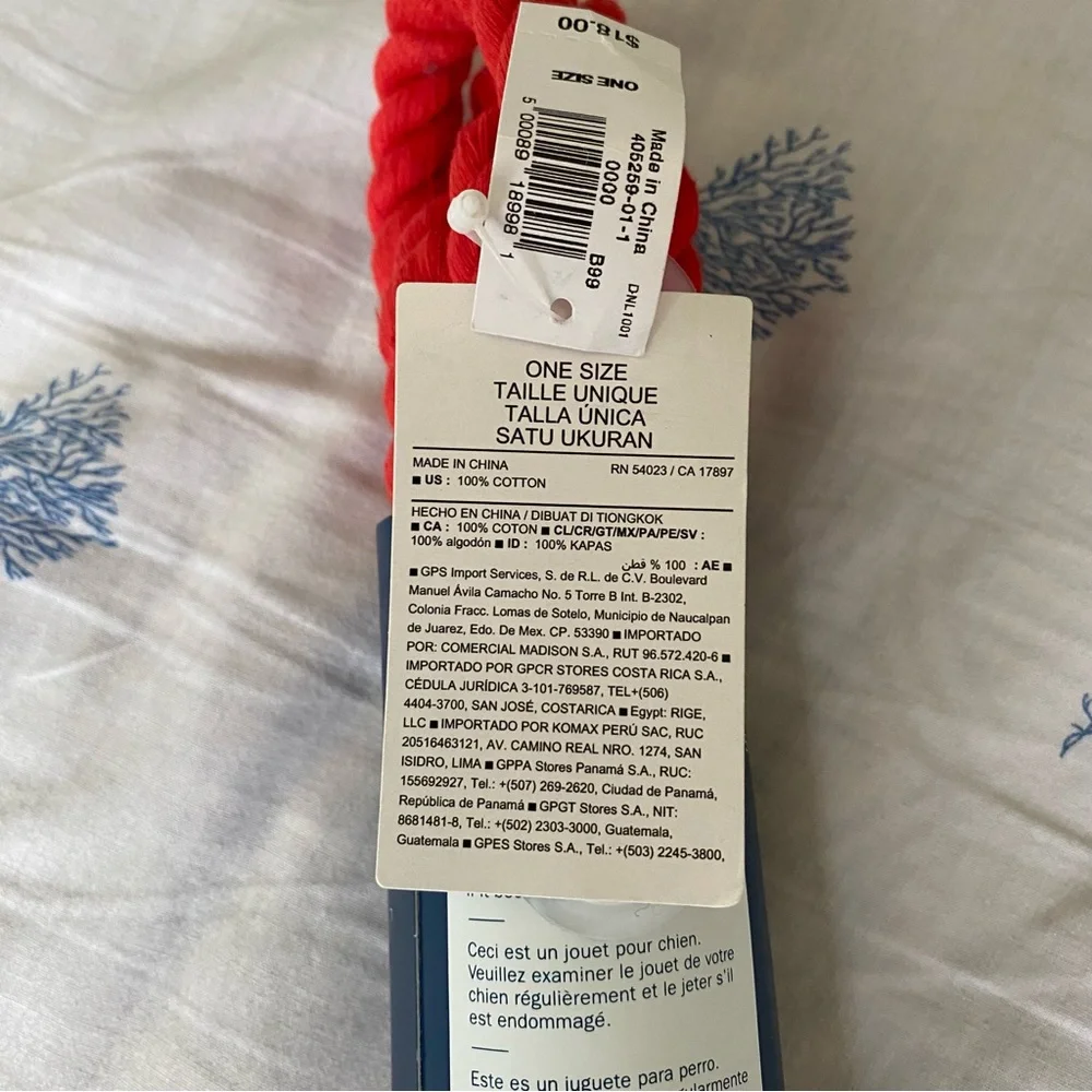Pet Leash 100% cotton red old navy  5' LONG